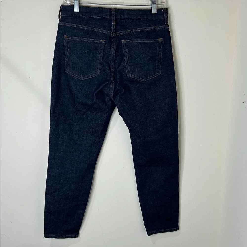 Everlane High Rise Ankle Jeans Dark Wash Cotton Straight Ankle Size 29